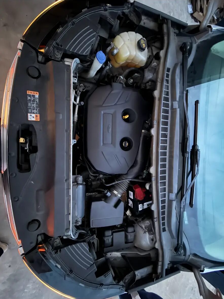 Reassembled engine bay after service